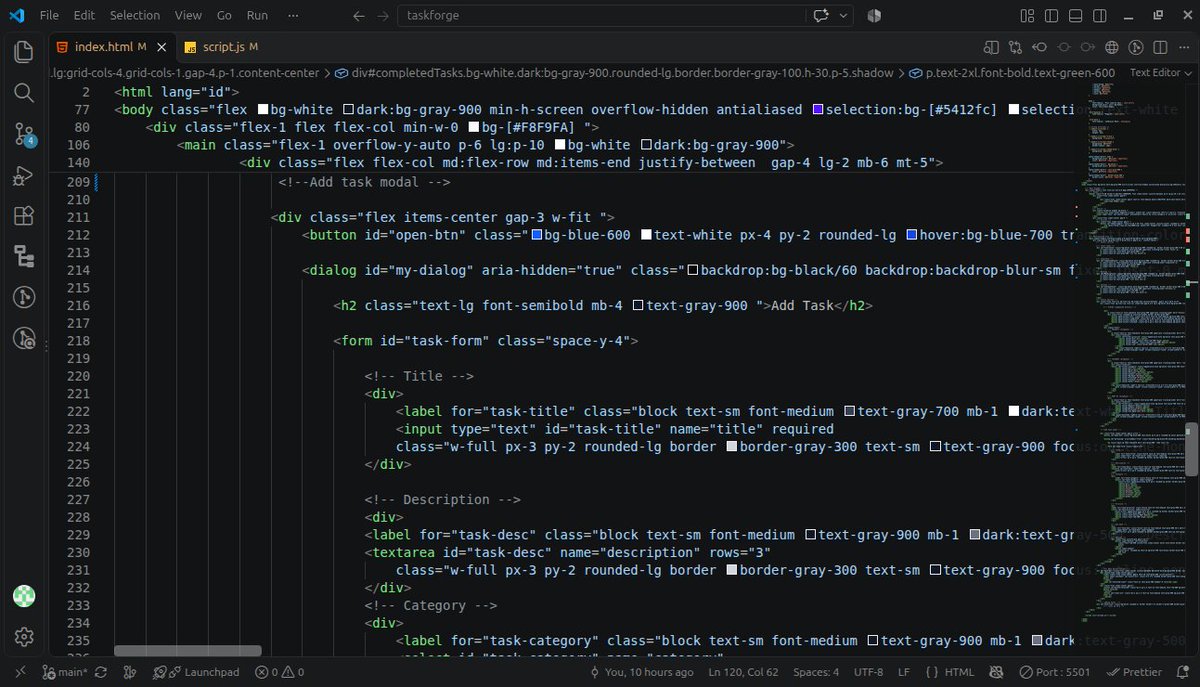 Ngusha_'s tweet photo. Day41 #100daysofcode | Day81 #200daysofcode at
@blockfuselabs
Today i started building an actual task management system. adding features to add new task, filtered task search, view completed, pending and overdue tasks with counters, display added task, select and delete tasks. https://t.co/3TPjKZxu6W