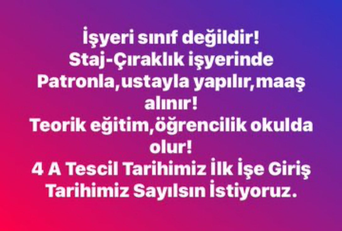 TAPIK3868's tweet photo. @zekiirmez Asla Pes Etmeyeceğiz ‼️‼️

Desteğiniz için Teşekkürler 
Syn  Vekilim @zekiirmez 👏🏼👏🏼

4A Tescil Tarihimiz,
SGK Başlangıcı Olmalıdır…

İşletmedeDayak MeclisdeRet
#StajyerçırakSandıktaOlacak https://t.co/FhhcGITDwX