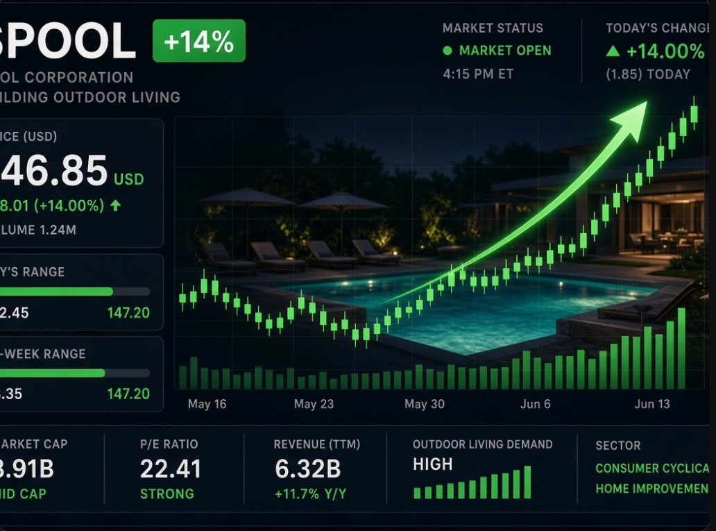sheshannyn's tweet photo. $POOL climbed ~13-14%.
Pool supplies distributor beat on Q3 EPS and revenue, reaffirmed full-year guidance amid solid maintenance demand. https://t.co/esASTEZpai