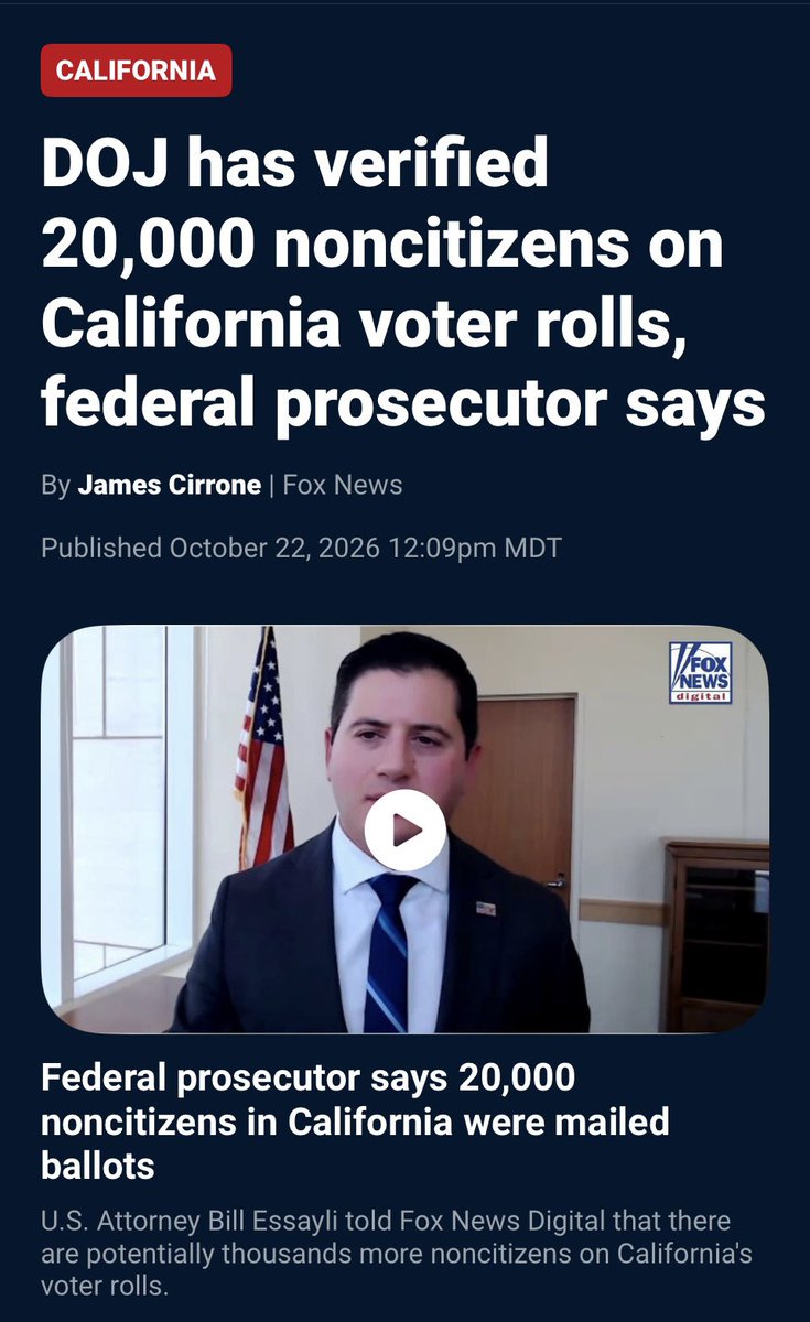 BasedMikeLee's tweet photo. Obviously fake news—because noncitizen voting “never happens.”

That is … unless those saying it “never happens” … just happen to be wrong.

If they are wrong, they should admit it now.
#SenateDemocrats
#MediaCartel https://t.co/QEHzGKaqMe