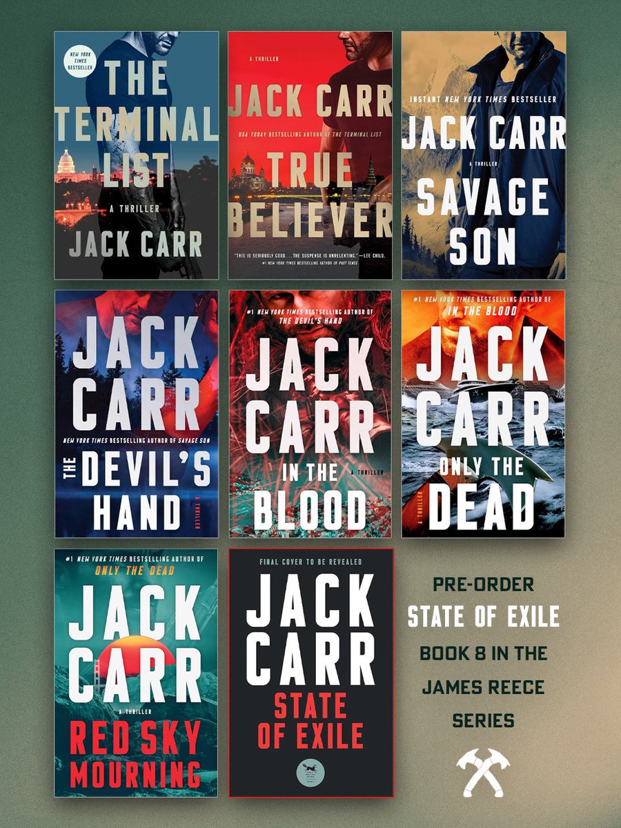 JackCarrUSA's tweet photo. Watched THE TERMINAL LIST Season 2 on Prime Video and want more James Reece?  He’s waiting for you in the pages of SAVAGE SON and on through STATE OF EXILE coming 2027. https://t.co/hdLemPMzpw

Stay off his list ✍️🇺🇸 https://t.co/QNA42HnSB9