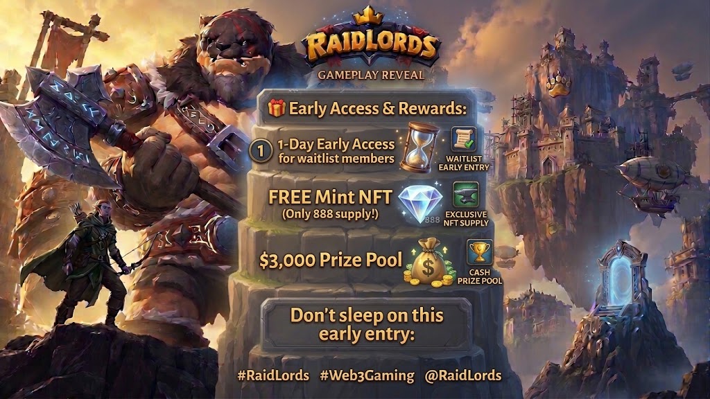 ChettahAbdou's tweet photo. @RaidLords 4/4🎁 Early Access & Rewards:• 1-Day Early Access for waitlist members ⏳ • FREE Mint NFT (Only 888 supply!) 💎 • $3,000 Prize Pool 💸
Don't sleep on this early entry:
https://t.co/rpRkWlqZsz
#RaidLords #Web3Gaming @RaidLords https://t.co/KDMt3gsRso