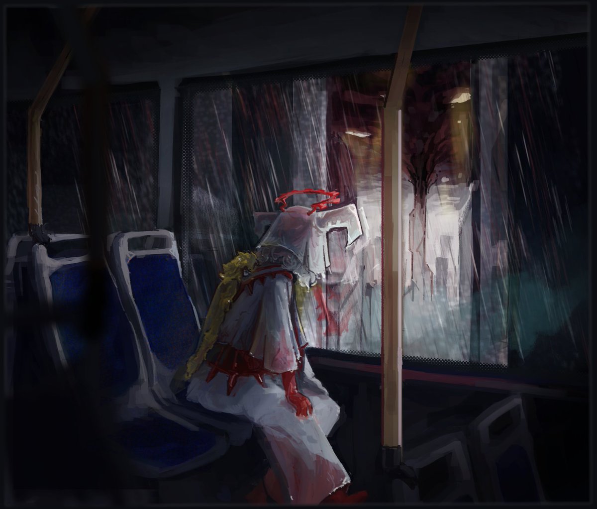 Meowchal's tweet photo. "Searching for the 'bus' all alone felt..  so cold and hard... 
So why can't i find them still..?" https://t.co/9eQJQjaEj0