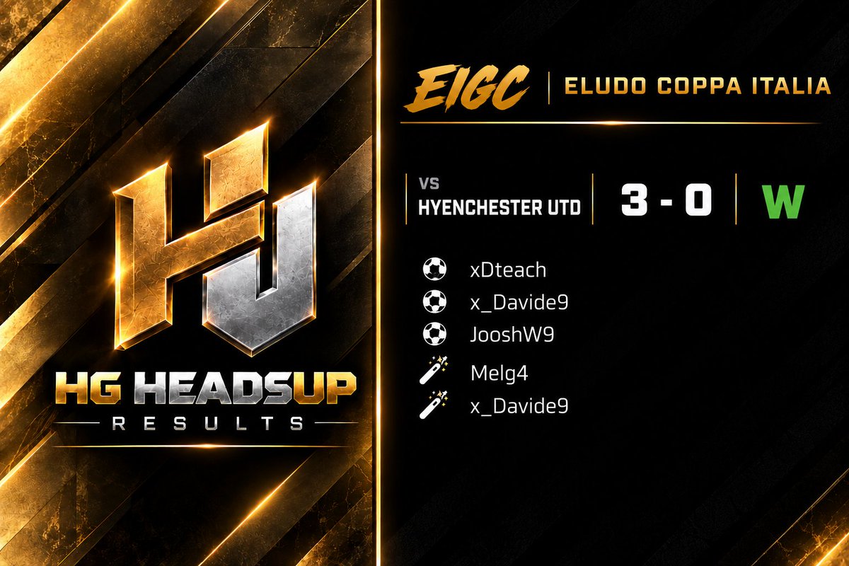 HeadsUpEs's tweet photo. | Full time in @eLUDO_League Coppa Italia 

GG's to our opponents.

@hyenchesterutd

@HGEsportsASD

#HeadsUp #GoAHead #PlayAsOne 🟡⚫ https://t.co/eS4msKdCCR