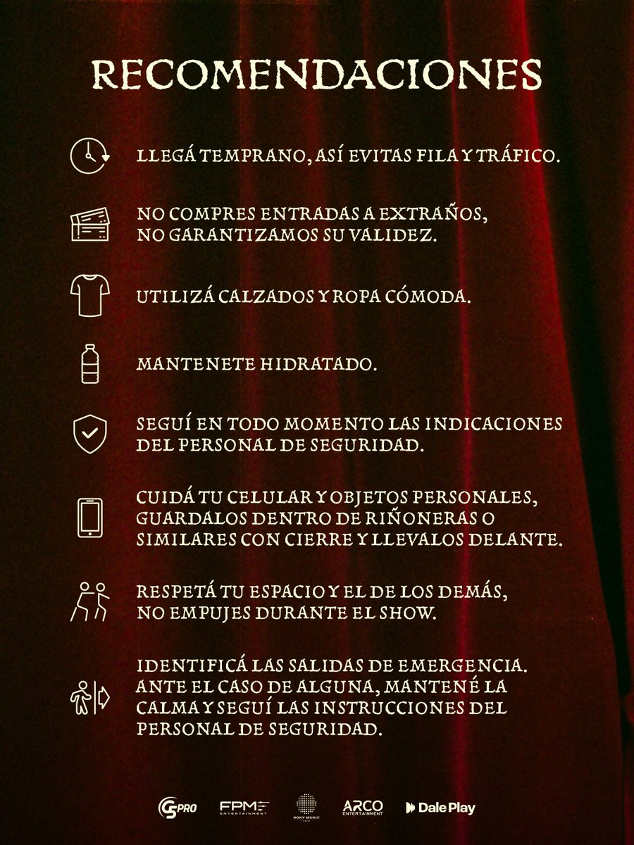 G5pro's tweet photo. 𝙄𝙉𝙁𝙊 𝙎𝙃𝙊𝙒 ⚠️

Todo lo que necesitas saber: 𝘼𝙘𝙘𝙚𝙨𝙤𝙨, 𝙧𝙚𝙘𝙤𝙢𝙚𝙣𝙙𝙖𝙘𝙞𝙤𝙣𝙚𝙨, 𝙚𝙡𝙚𝙢𝙚𝙣𝙩𝙤𝙨 𝙥𝙧𝙤𝙝𝙞𝙗𝙞𝙙𝙤𝙨, 𝙥𝙚𝙧𝙢𝙞𝙩𝙞𝙙𝙤𝙨 𝙮 𝙢𝙚𝙙𝙞𝙙𝙖𝙨 𝙙𝙚 𝙨𝙚𝙜𝙪𝙧𝙞𝙙𝙖𝙙... ¡Deslizando! 📲✅️

@CamiloMusica ✨🎤 𝙋𝙖𝙧𝙖 𝙘𝙪𝙖𝙣𝙙𝙤 𝙨𝙚𝙖𝙣 𝙢𝙖𝙮𝙤𝙧𝙚𝙨 Tour 2026 😎
Viernes 23 de Octubre 📆
Arena ueno SND 📍

𝙐́𝙇𝙏𝙄𝙈𝘼𝙎 𝙀𝙉𝙏𝙍𝘼𝘿𝘼𝙎 𝘿𝙄𝙎𝙋𝙊𝙉𝙄𝘽𝙇𝙀𝙎 en @TicketeaPy https://t.co/oeuHU7vZ9E 🎫