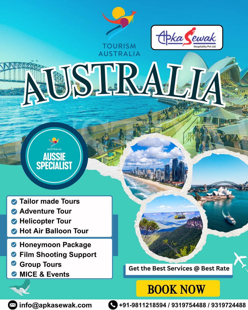 UltrAslan_45's tweet photo. Discover Australia with Apka Sewak Private Hospitality. From Bondi Beach to the Great Barrier Reef, explore Sydney’s skyline, Melbourne’s charm, and the serene outback. https://t.co/VzfRVgFWWP