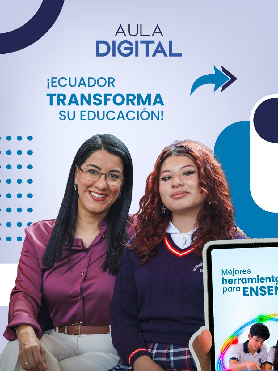 Educacion_Ec's tweet photo. 💻 ¡Nuevas herramientas, más formas de enseñar en el Ecuador!
La ministra Gilda Alcívar junto a Andrea Ibáñez, representante de Google; y, a Ronald Spina, gerente general de CNT, presentaron oficialmente #AulaDigitalEc, una iniciativa que impulsa la modernización del sistema educativo público, con una inversión de USD 8,5 millones. 🤝

En articulación con Google, CNT Ecuador y Ministerio de Telecomunicaciones y Sociedad de la información, el proyecto beneficiará a más de 2,8 millones de estudiantes, fortaleciendo la enseñanza y el aprendizaje mediante herramientas digitales e inteligencia artificial.

🇪🇨 Aprender, crear e innovar para transformar la educación.