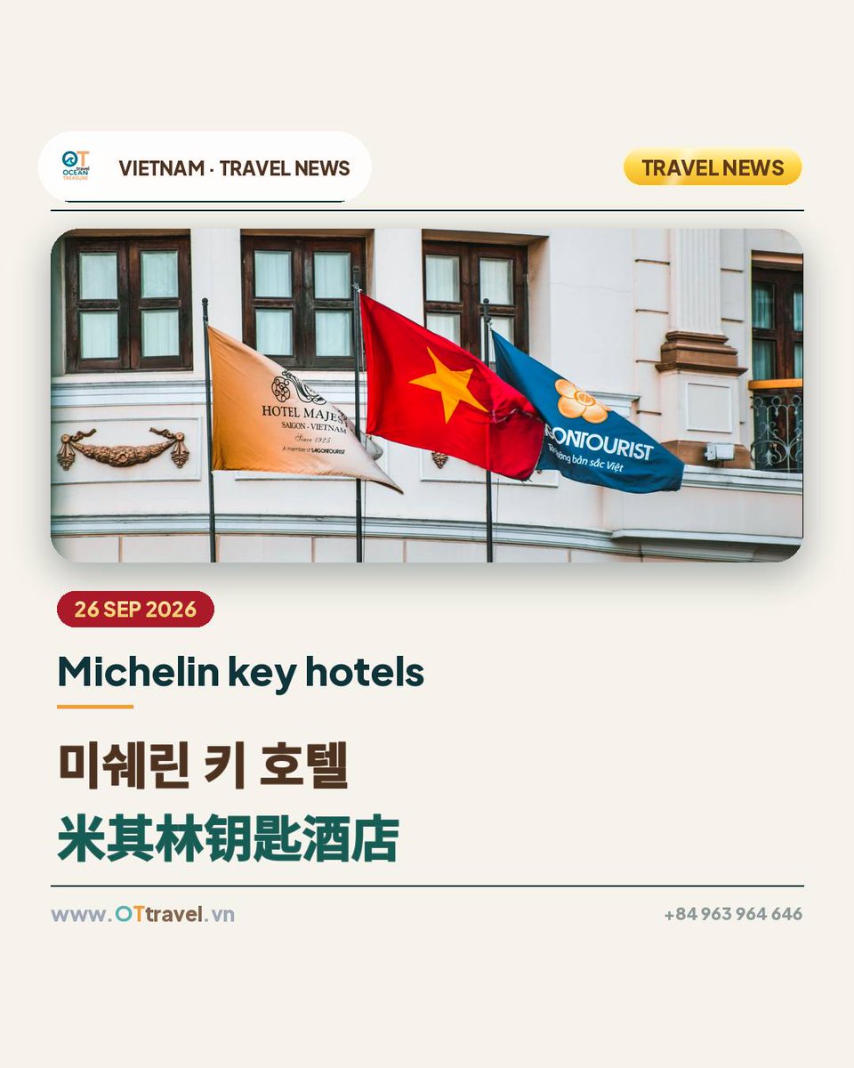 AzariloAustitFU's tweet photo. Vietnam has 21 hotels and resorts in the latest Michelin Key ranking, including two 3-Key properties. Amanoi Resort in Khánh Hòa and Capella Hanoi are among the standout luxury stays. https://t.co/m8BzFGerVI