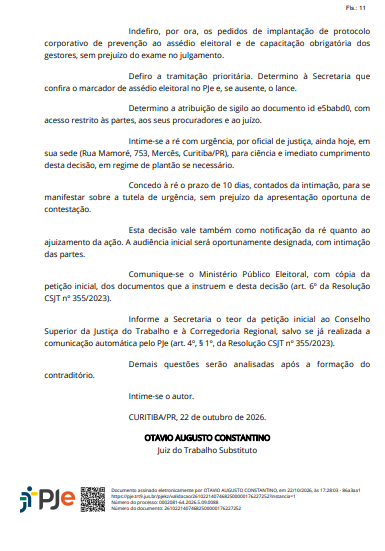 rf5791's tweet photo. 🚨Justiça do Trabalho proíbe RPC (afiliada Globo PR) de AMEAÇAR JORNALISTAS politicamente após ação do SindijorPR e MPT!  Vergonha! Assédio eleitoral é crime.
#JustiçaDoTrabalho #SindijorPR #RPC #Jornalismo https://t.co/GncvQjwAYp