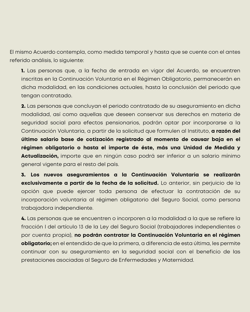 CASSabogados's tweet photo. 📢 Importantes modificaciones a la Modalidad 40 del IMSS.

El IMSS implementa medidas temporales para la Continuación Voluntaria en el Régimen Obligatorio, mientras se analiza su impacto financiero. Conoce los principales cambios y sus implicaciones en nuestra Circular CASS 15/2026.

📄 Lee la circular completa y mantente informado.