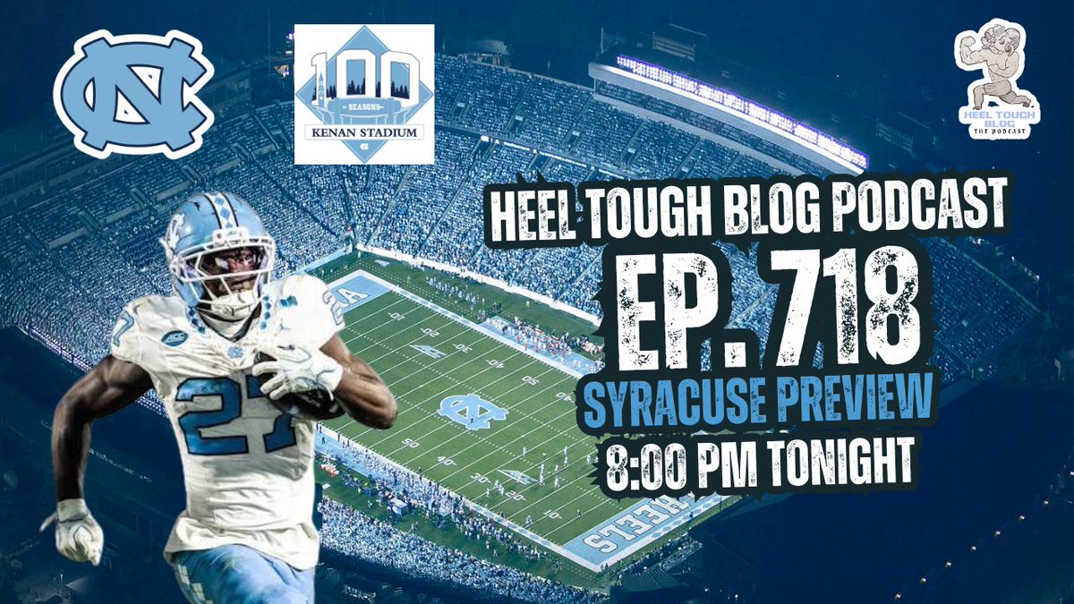 HTBAnthony's tweet photo. The Heel Tough Blog Podcast returns tonight at 8:00 PM as @HTB_Josh and I turn the page to Syracuse as we tell you everything you need to know about this Orange team, give you the biggest Tar Heel storylines, lay out the keys to a Tar Heel victory and make our predictions. Watch it live on Twitter, Facebook and YouTube.