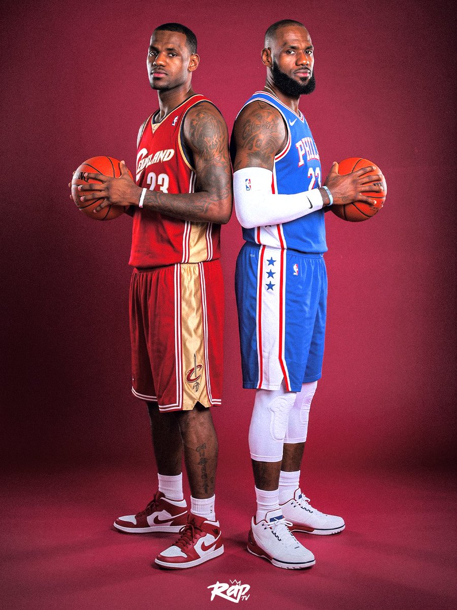 Rap's tweet photo. LeBron James is making his official debut in Philadelphia facing the Cleveland Cavaliers tonight 👀 https://t.co/y6zCtLQHy1