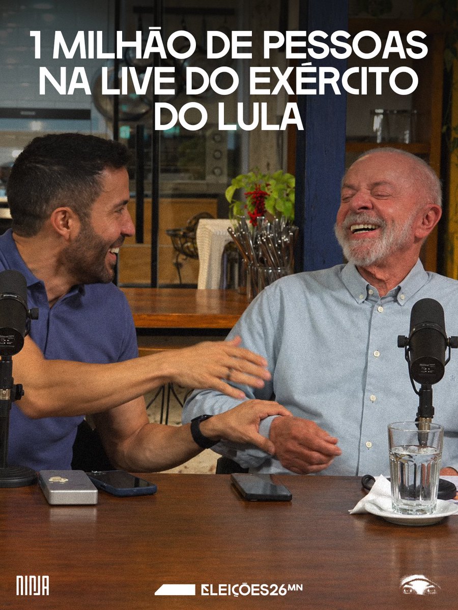 MidiaNINJA's tweet photo. BATEU 1 MILHÃO!

A live de Lula com Janones alcançou 1 milhão de pessoas acompanhando o “exército democrático” na reta final.

#LulaAoVivoComSeuExercito https://t.co/kYuzZ0rwFX