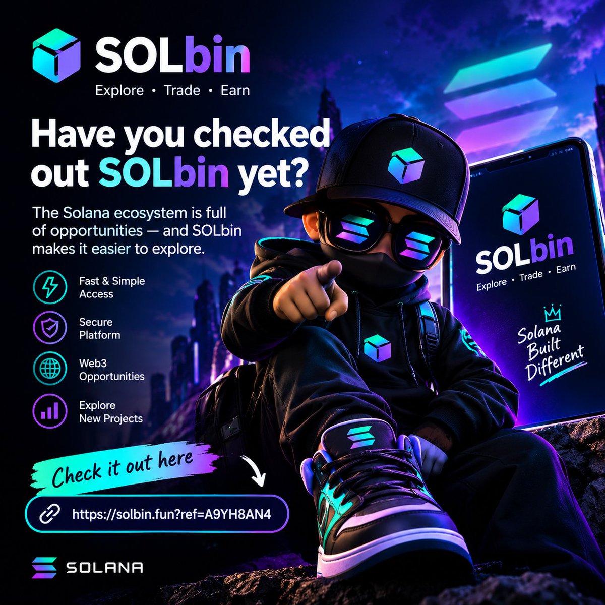 SammieDeFi's tweet photo. Solana people 👀☀️

Have you checked out SOLbin yet?

Take a look and see what it's about 👇
https://t.co/aDTtQZYlLo

@SOLBINfun
#Solana #SOL https://t.co/Xum5yVtgdH