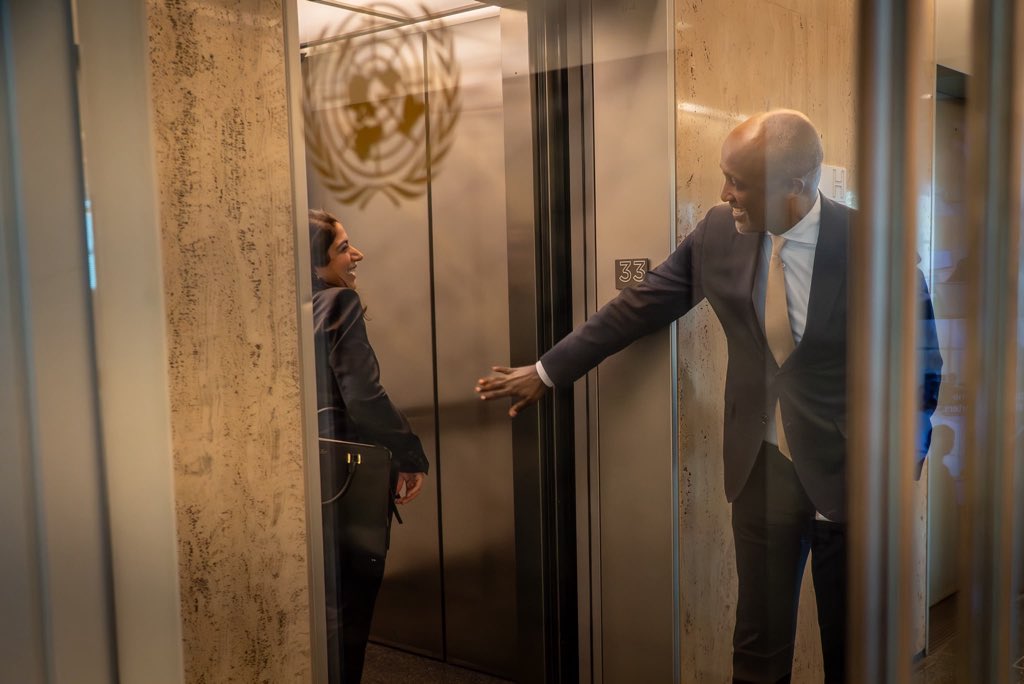 Momalindi's tweet photo. Met with H.E. Ghasaq Shaheen, the UAE’s Ambassador and Deputy Permanent Representative to the UN, to discuss strengthening cooperation across humanitarian crises. Strong partnerships are essential to overcoming barriers to aid and reaching people in need. @UAEUN https://t.co/F0tHjaUIMs