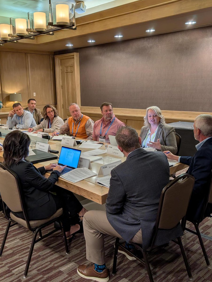 ICBA's tweet photo. Community banking leadership at work. ICBA committees are digging into the issues, sharing ideas, challenging assumptions, and bringing their real-world perspectives to help shape what’s next for ICBA and community banking. https://t.co/wVNVg94ijS