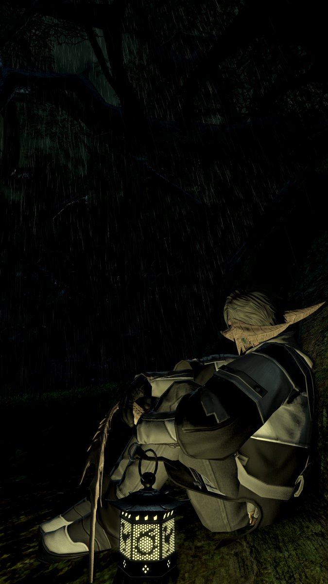 Sarrrin_V's tweet photo. Day 22: Gloom
Getting caught in the downpour is a pain. Getting caught in it alone is lonely. Left with out the sound of rain and one's own thoughts #ff14 #ff14oc #gposer #WoLtober2026 https://t.co/Sga1EfYHtN