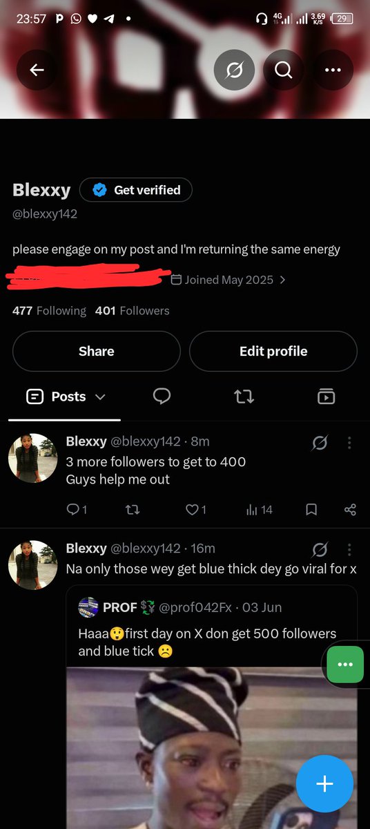 blexxy142's tweet photo. Finally at 400 followers 

We  go again tomoy https://t.co/y0SodrzCEH
