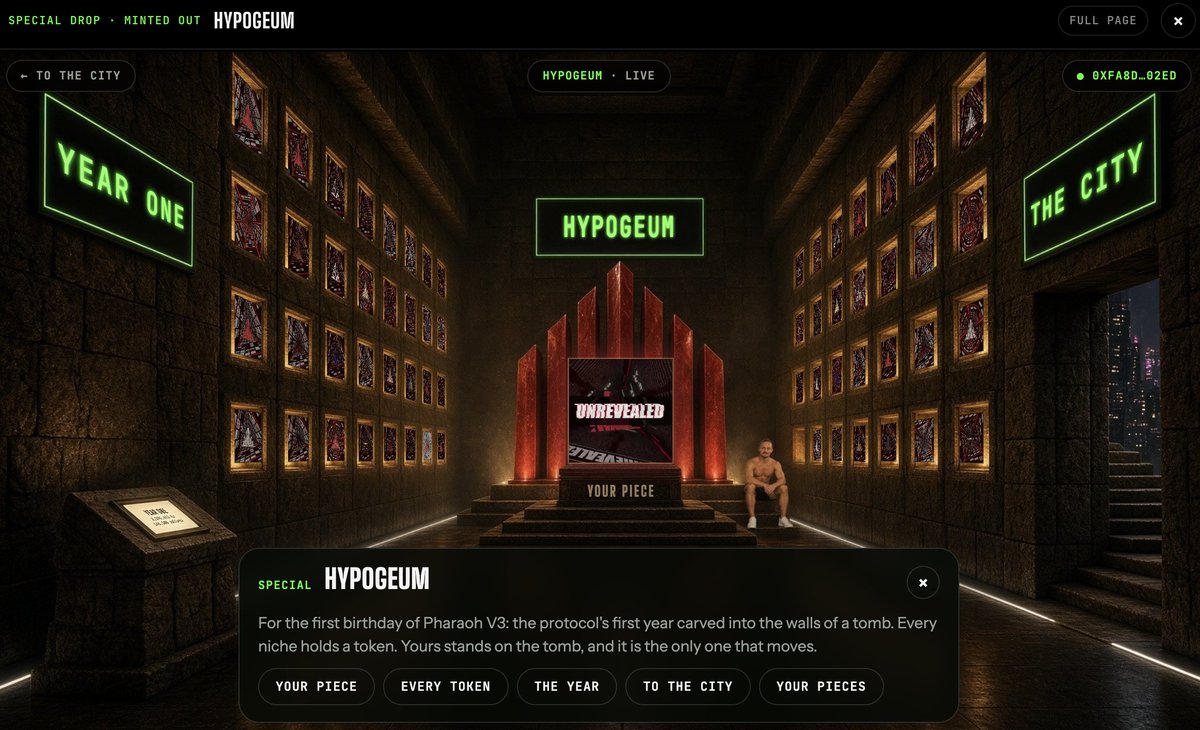 NotWarh0l's tweet photo. The @stratavax rooms and pretty much all the images on the site were created with @makooor 

Even the sexy @LHBCrypto is there on the HYPOGEUM tomb https://t.co/AiL4Rd2P2J