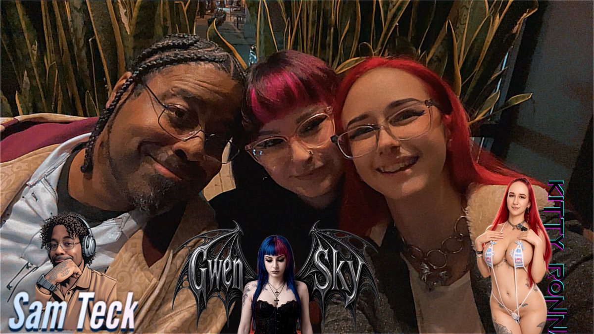 Sam_nKat's tweet photo. Your favorite Throuple is here at the @stripchat dinner for Exxxotica

@gwenxsky 
@Samxteck 
@kitxdelight https://t.co/okFwgwzOjt