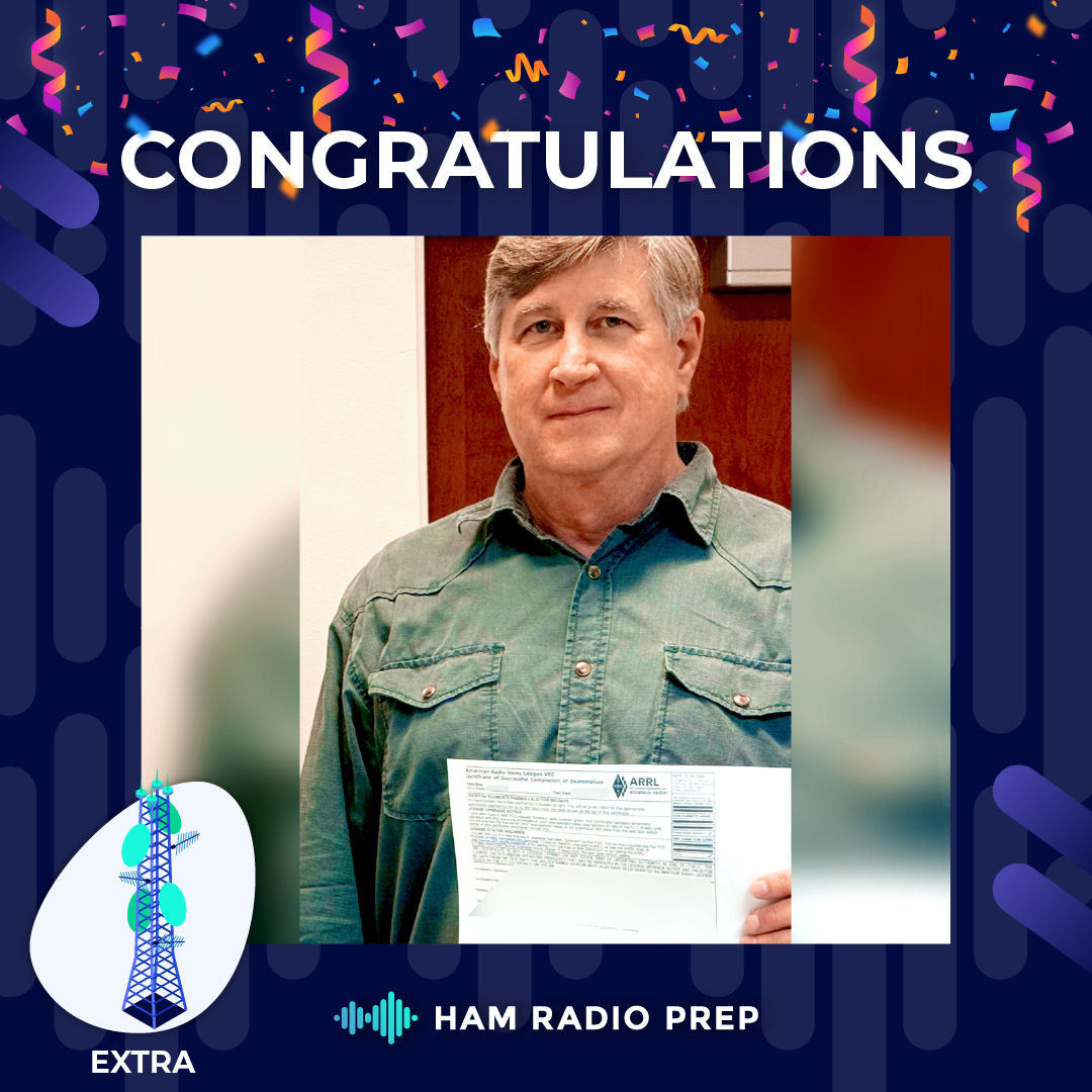 HamPrep's tweet photo. 🏆 Top-tier milestone unlocked! Huge shoutout to Richard in #Florida for passing the ultimate amateur radio exam and earning his Amateur Extra Class license! 🎉

Richard’s radio journey started back when he was just 14 years old on CB radio—and now he’s reached the absolute summit of amateur radio! Holding an Extra Class license unlocks every single frequency, band segment, and maximum power limit allowed by the FCC. He mastered the toughest exam in ham radio thanks to our concise course content and key points that were reinforced step-by-step with quizzes and practice exams! 👑📡📻⚡

Ready to take your radio journey from CB to top-tier Extra privileges with concise lessons and targeted practice tests? Drop a comment below or tap the link in our bio to start your Amateur Extra course today! 📡🌴👑📻📊🌍⚡ #HamRadio

👉 Earn your Amateur Extra license at https://t.co/bKpk3tetEm!