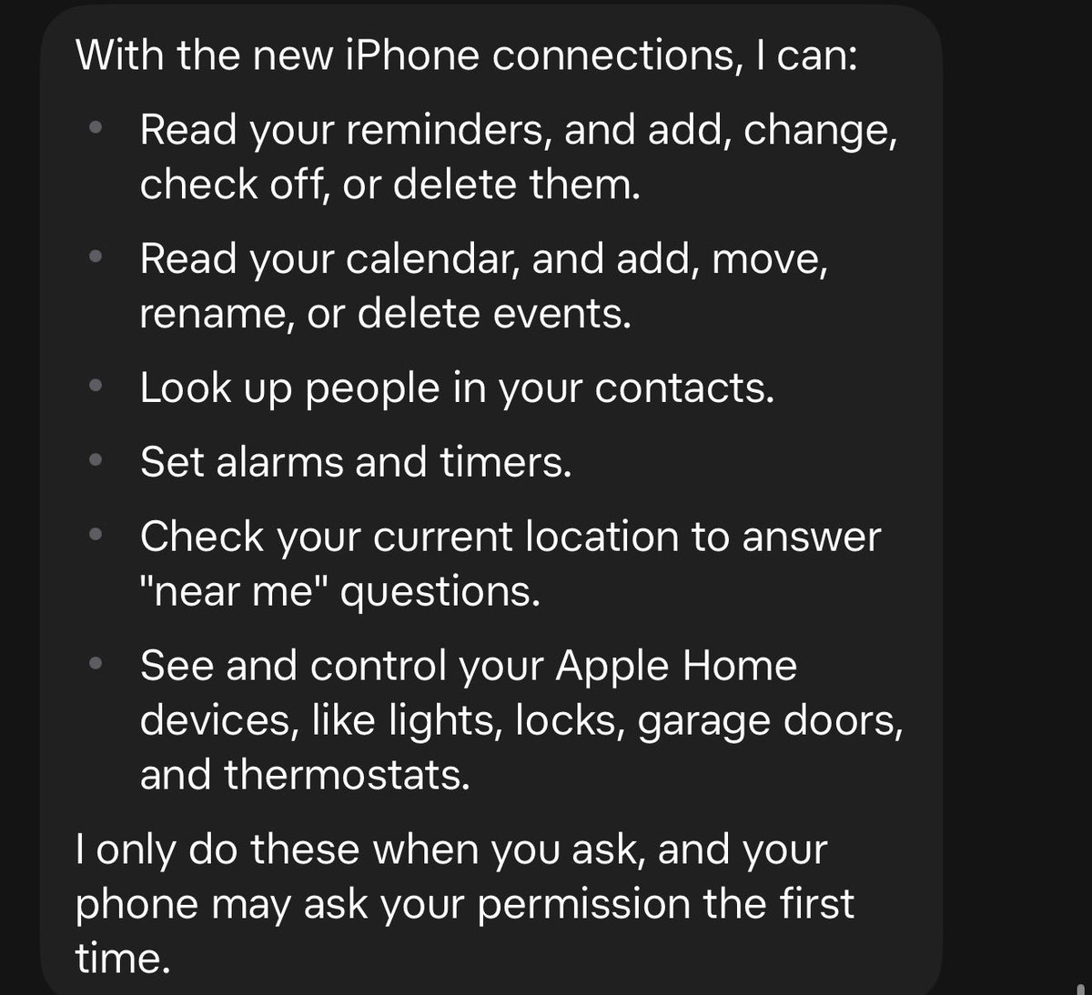 dkmitc's tweet photo. Here’s what Grok Bot can do with the new iPhone connectors. Are you allowing all? https://t.co/n26lu9U7Re