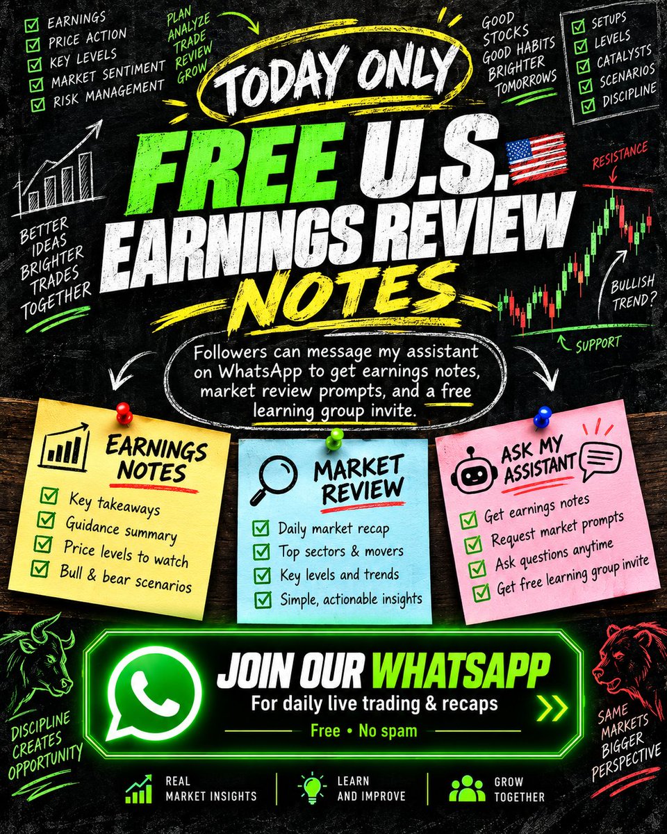 agpik7's tweet photo. Today only, I'm giving followers my U.S. stock watchlist and retest notes. Message my assistant on WhatsApp today to claim them, and she'll send the notes and invite you to our free learning group. 👇 👇 https://t.co/OHzN8jSs9v https://t.co/mLxWya3FcO
