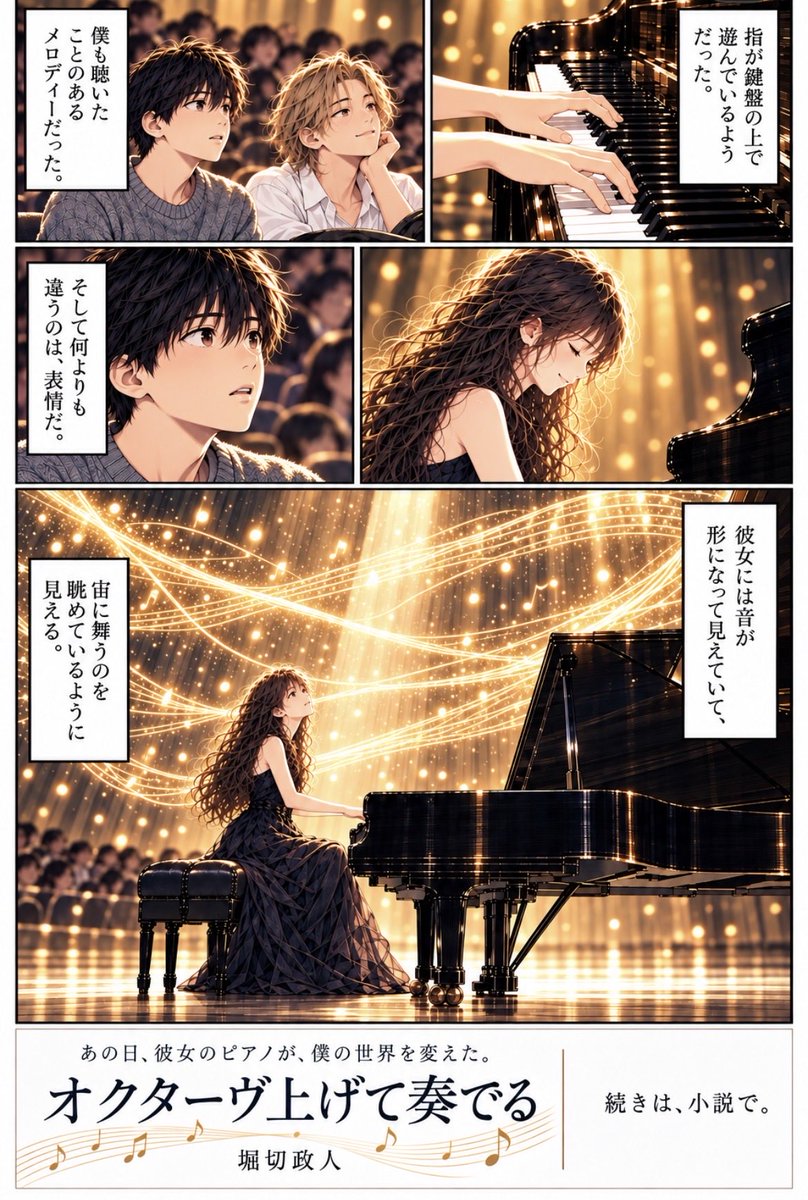 horikiri1979's tweet photo. 堀切政人　作品紹介

・1990年代、音楽と恋愛を描く青春小説
　『オクターヴ上げて奏でる』
・少年少女の友情と過去が交錯する
　サスペンス
　『エリカの花言葉』

Amazonにて電子書籍・ペーパーバック販売中。
詳細はXプロフィールから。
※両作品とも小説です。 https://t.co/aDbL9zR7Rv