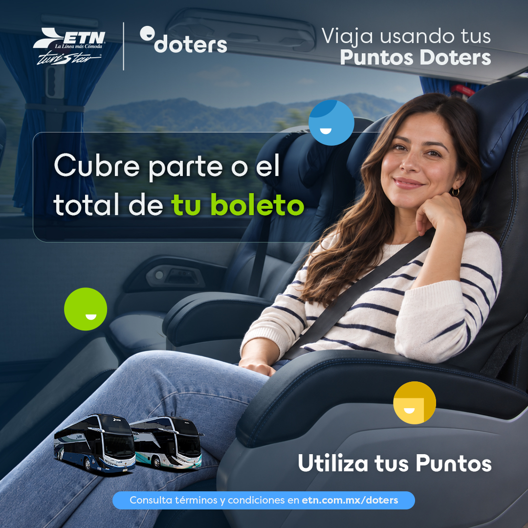 ETNTURISTAR's tweet photo. ✨ Viajar tiene más beneficios cuando aprovechas cada punto.
Únete a Doters, acumula puntos y utilízalos para disfrutar de tus próximos viajes. 🚌💚
#ETN #Doters #PuntosDoters https://t.co/ugFXz30QId