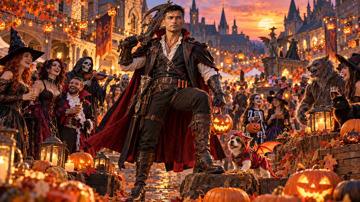 Splinter737's tweet photo. The monster hunter stole the show, but the real legend was the tiny dragon-dog sidekick! 🎃🐉
Amid glowing jack-o'-lanterns, costumed creatures, and autumn lights, this fearless duo turned Halloween cosplay into an unforgettable adventure.
#Halloween #Cosplay #FantasyArt https://t.co/wACMRnSmhD