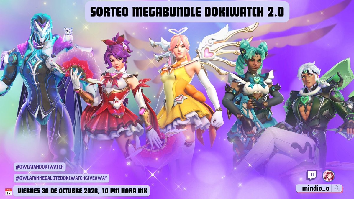 mindi0_o's tweet photo. 🎀Sorteo Megabundle Dokiwatch 2.0 🎀

Requisitos:
🎀Follow en IG (mindi0_o) y TW 
🎀Like y RT
🎀Comenta tu user de Twitch 
/// SUBS X2 ///

Muchas gracias a BLIZZARD y @overwatchLATAM por hacer posible estos sorteos 💝

 #OWLATAMDokiwatch  #OWLATAMMegaloteDokiwatchGiveaway https://t.co/sWq6qhfycg