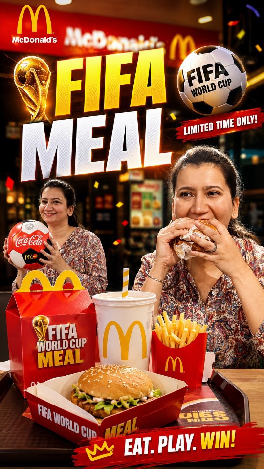 Freida389081's tweet photo. Game on at McDonald’s Nirman Vihar! The FIFA Meal brings great taste, match-day vibes, and the perfect fuel for football fans. https://t.co/HYy1XGbcZJ