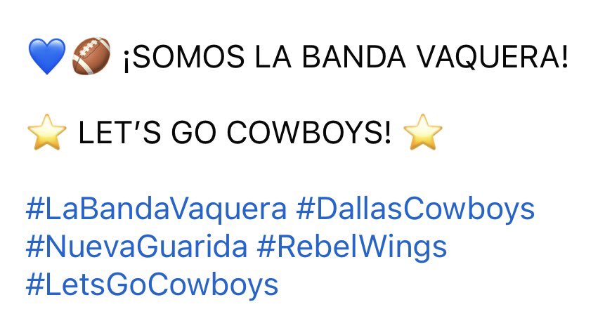 SoyBandaVaquera's tweet photo. COMUNICADO BANDA VAQUERA 🏈 ESTAREMOS EN UNA NUEVA SEDE 🙌 💙🤍🏈 https://t.co/IrDFkXC3PV