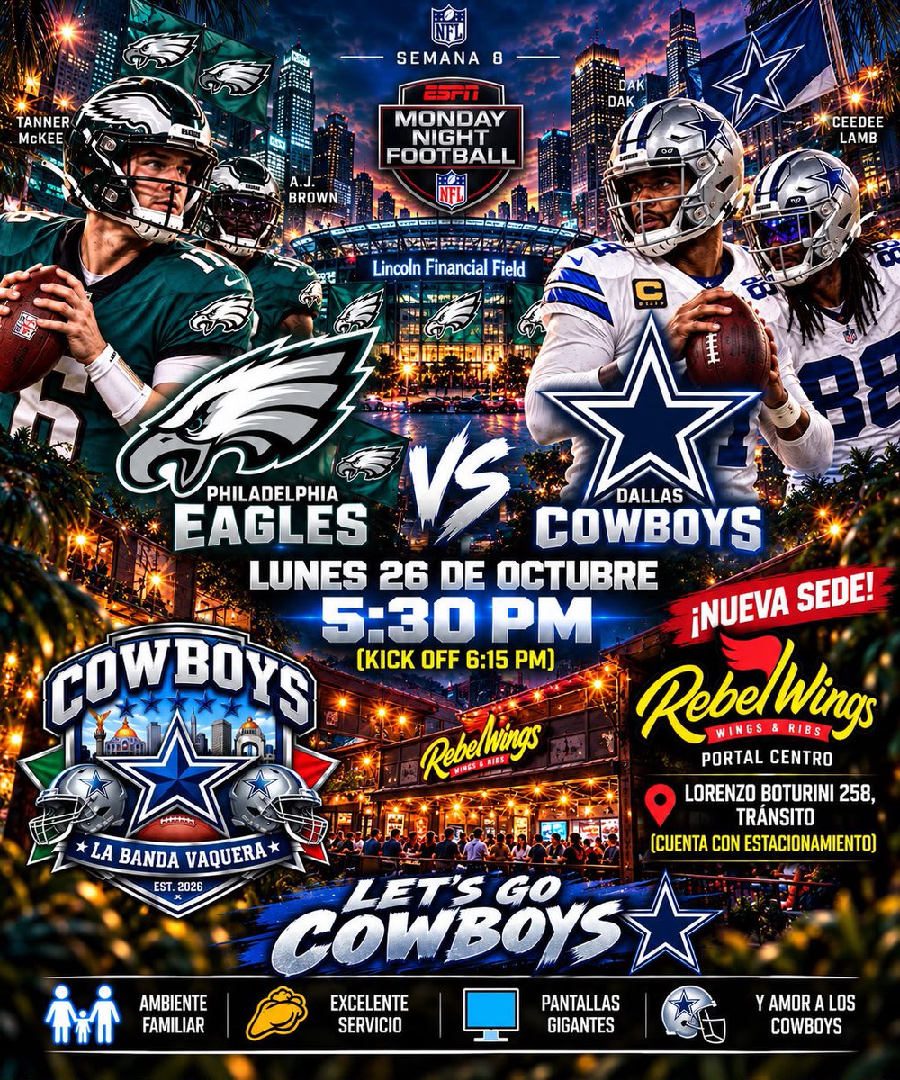 SoyBandaVaquera's tweet photo. COMUNICADO BANDA VAQUERA 🏈 ESTAREMOS EN UNA NUEVA SEDE 🙌 💙🤍🏈 https://t.co/IrDFkXC3PV