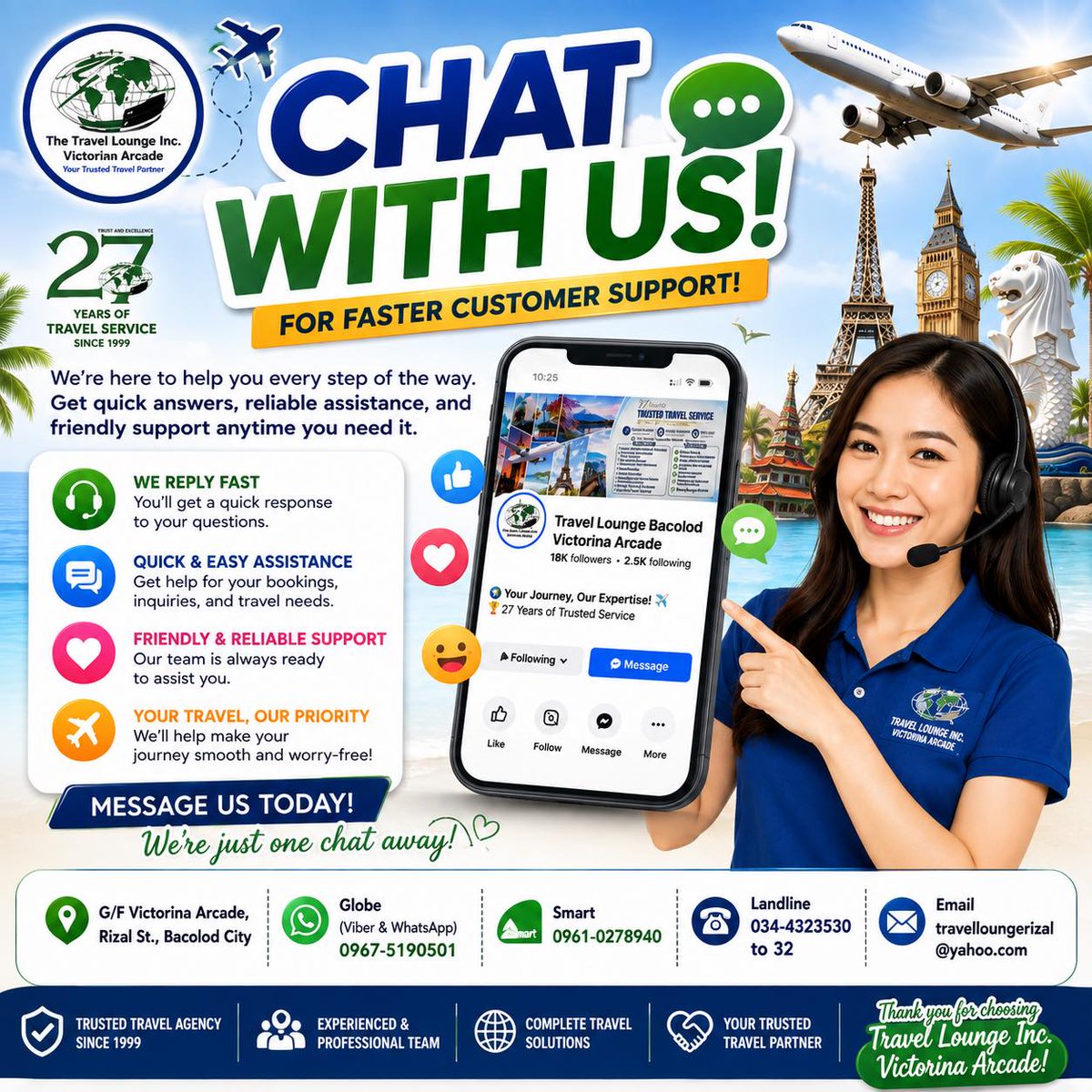 orlisgh's tweet photo. Planning your next trip? Travel Lounge Inc. offers visas, flights, tours, hotels, and customized travel solutions. Trusted since 1999, our team is ready to make your journey easy and worry-free. Message us today. https://t.co/obyai8Tubp