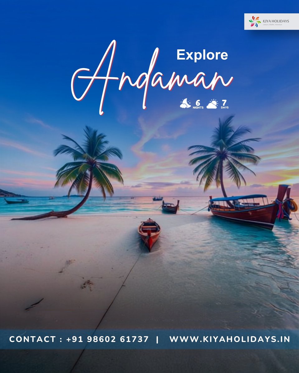 EdaWoodhouse's tweet photo. Andaman awaits from September to March. Escape to turquoise waters, soft beaches, island adventures, and unforgettable sunsets. Perfect for families, couples, honeymooners, and adventure seekers. Let Kiya Holidays take you there. https://t.co/9AARjywgLV