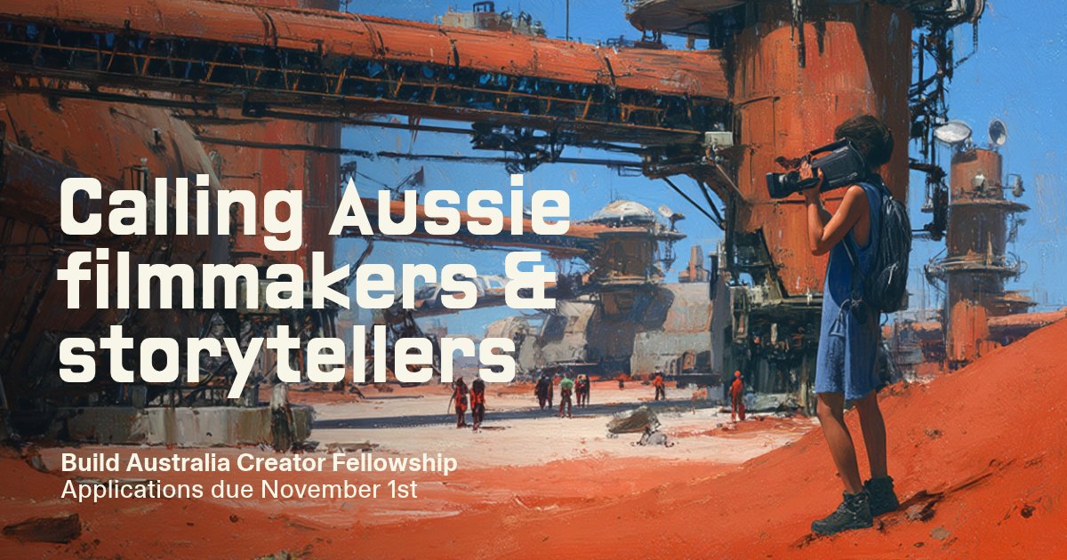 build_aus's tweet photo. Want to help tell Australian stories and inspire the nation again? 

Build Australia Creator Fellowship applications are due 1 November. 

Learn more and apply: https://t.co/3bK94opUWW https://t.co/jD93gPYBP6