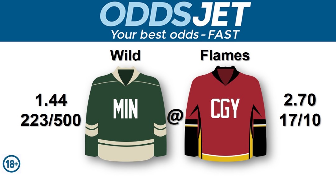 oddsjet's tweet photo. #NHL
#NHL27
#HockeyTwitter
#MnwildFirst #StateOfHockey #MNWild vs. #GoFlamesGo #CofRed #Flames #CalgaryFlames Get your best odds - fast at Oddsjet https://t.co/CFjvATrhlE