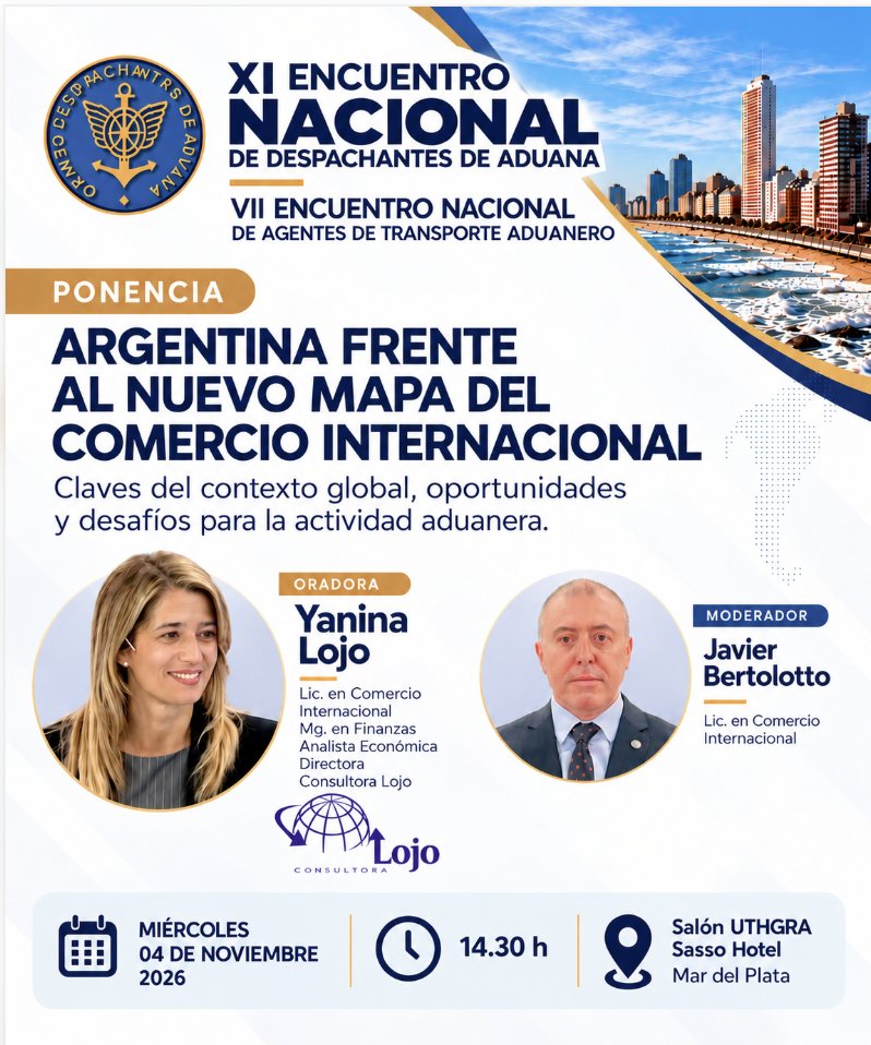 MgYaninaslojo's tweet photo. 🌎 La apertura comercial y el desarrollo productivo no son caminos opuestos.

¿Cómo puede Argentina aprovechar el nuevo mapa del comercio internacional?

🎤 El 4/11 voy a analizarlo en el XI Encuentro Nacional del @CDARepArg  en Mar del Plata.

🔗 https://t.co/n3TjK1NQpS

#ComercioExterior #ComercioInternacional #EconomíaArgentina #Exportaciones