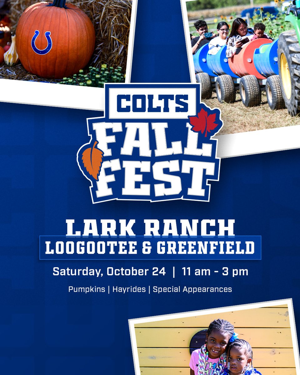 ColtsLife's tweet photo. Join us for fall fun this weekend at Colts Fall Fest🍁

Get your tickets at https://t.co/OZY7Kxp0oN https://t.co/tR5aXM0CfI