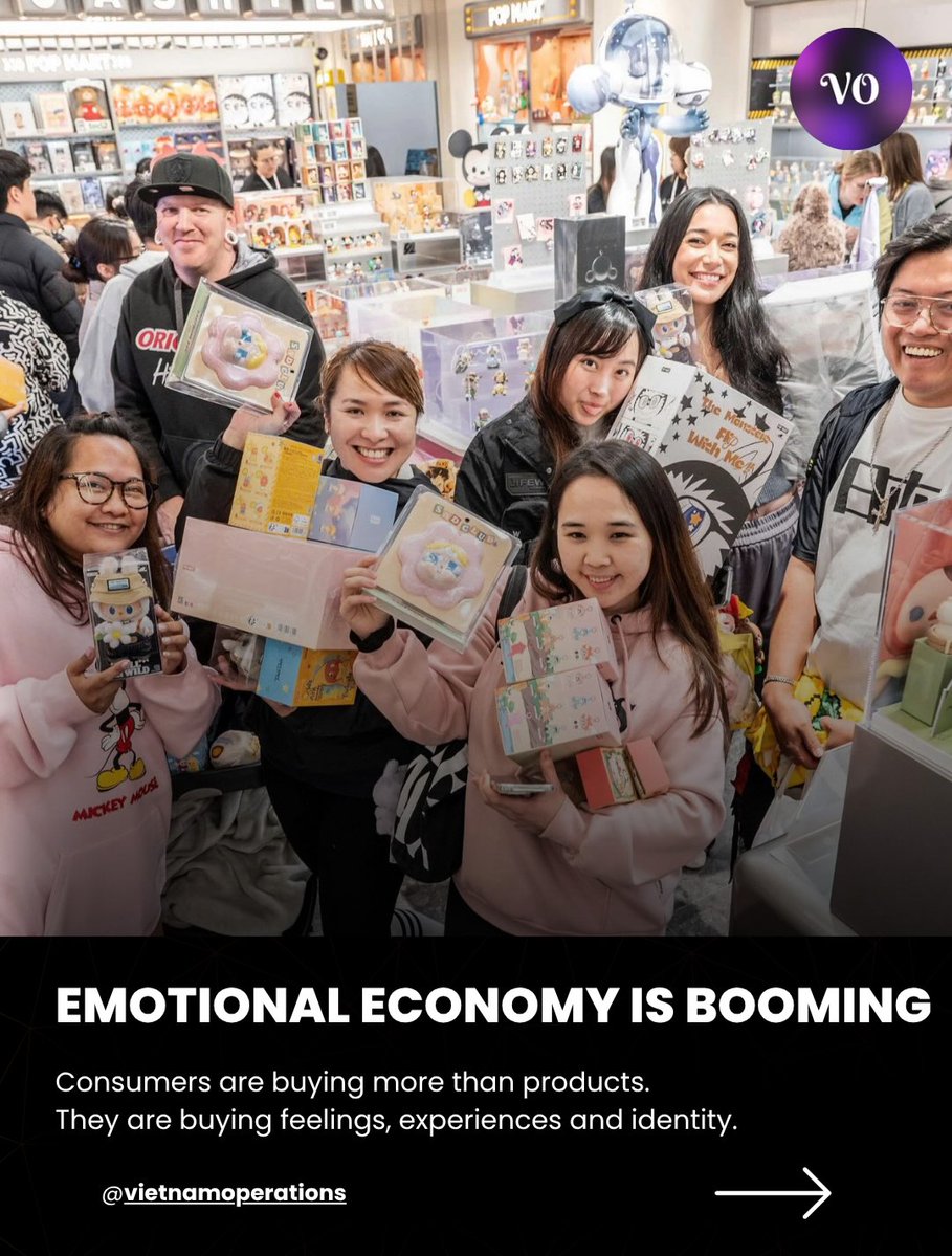 rociitopereyra's tweet photo. People aren’t just buying products. They’re buying how products make them feel. From blind boxes to concerts, wellness, food and experiential travel, Asia’s emotional economy is growing. Could Vietnam be next? The opportunity is turning culture, https://t.co/I4QXFojdrL