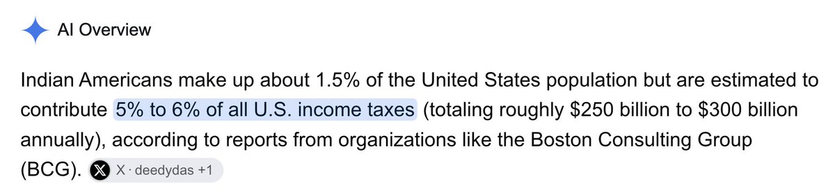 zagrebbi's tweet photo. Indians are 1.5% of the population and pay 5% of the taxes. Seems only fair they get disproportionate influence in the political system! https://t.co/mSbtGbUPEV