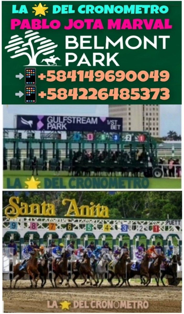 PabloJota27's tweet photo. ((( #VIERNESDEPROMO ))) En Solo #AMERICANAS Para Esté Fin De Semana GANAR Y SUMAR; Mañana Viernes 👉 27 Carreras Con 09 Carreras Programadas En #BELMONT + #GULFSTREAM + #SANTAANITA Dónde De Allí Tomaremos 2 Hipódromos Para El Pronóstico, Si Estás Interesado #PREGUNTESINCOMPROMISO https://t.co/25sBpDQVvk