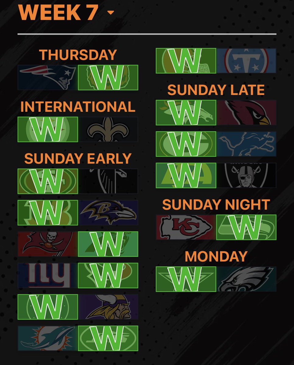 AMOSLOCKDOWN's tweet photo. Week 7 Picks

Last week: 8-6
Overall: 49-43-1 https://t.co/HRQ2MC7RKU