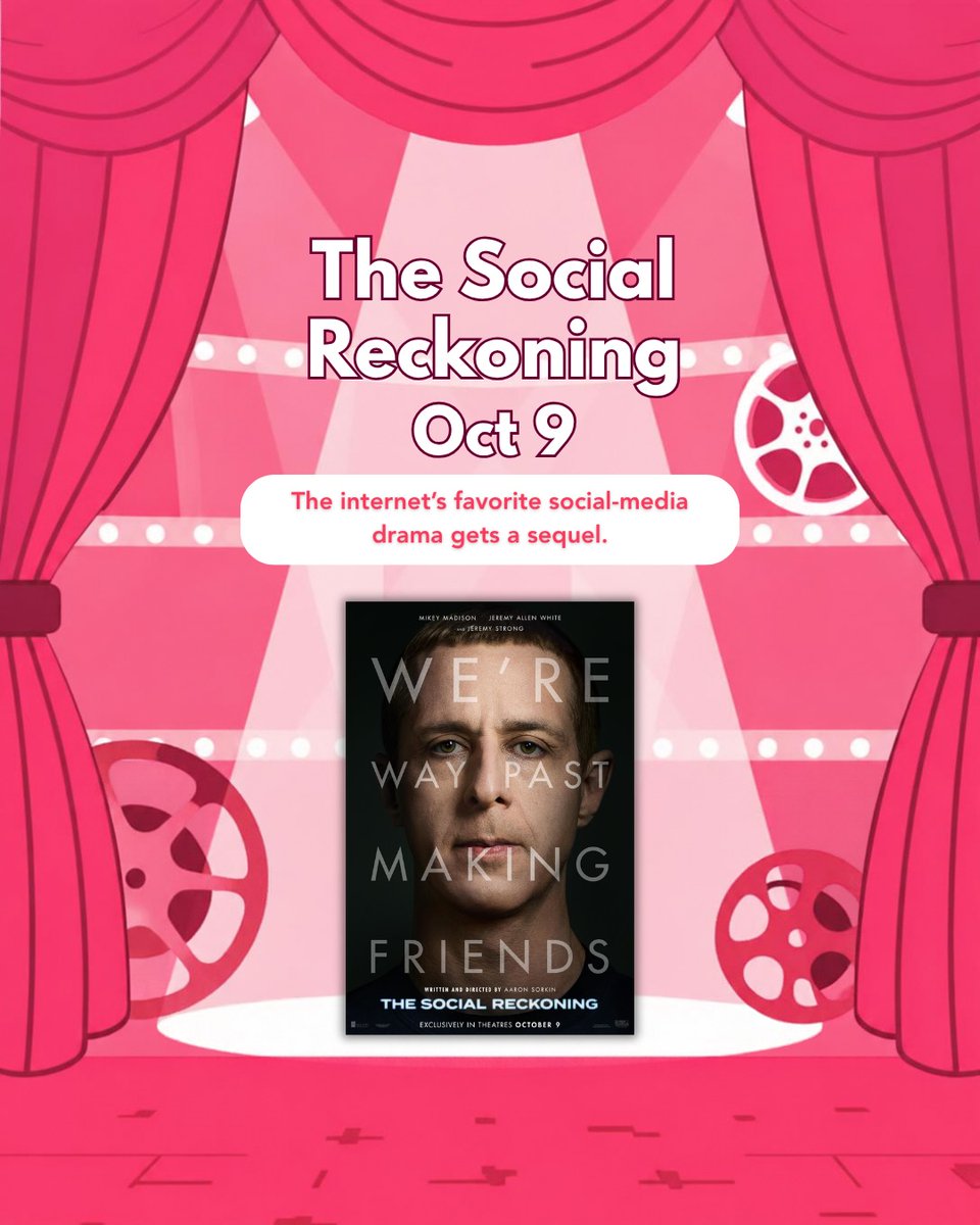 gabygatelli's tweet photo. 7 movies worth leaving the house for this October. Send this to someone you want to take to the movies. https://t.co/ZxV70ome0K