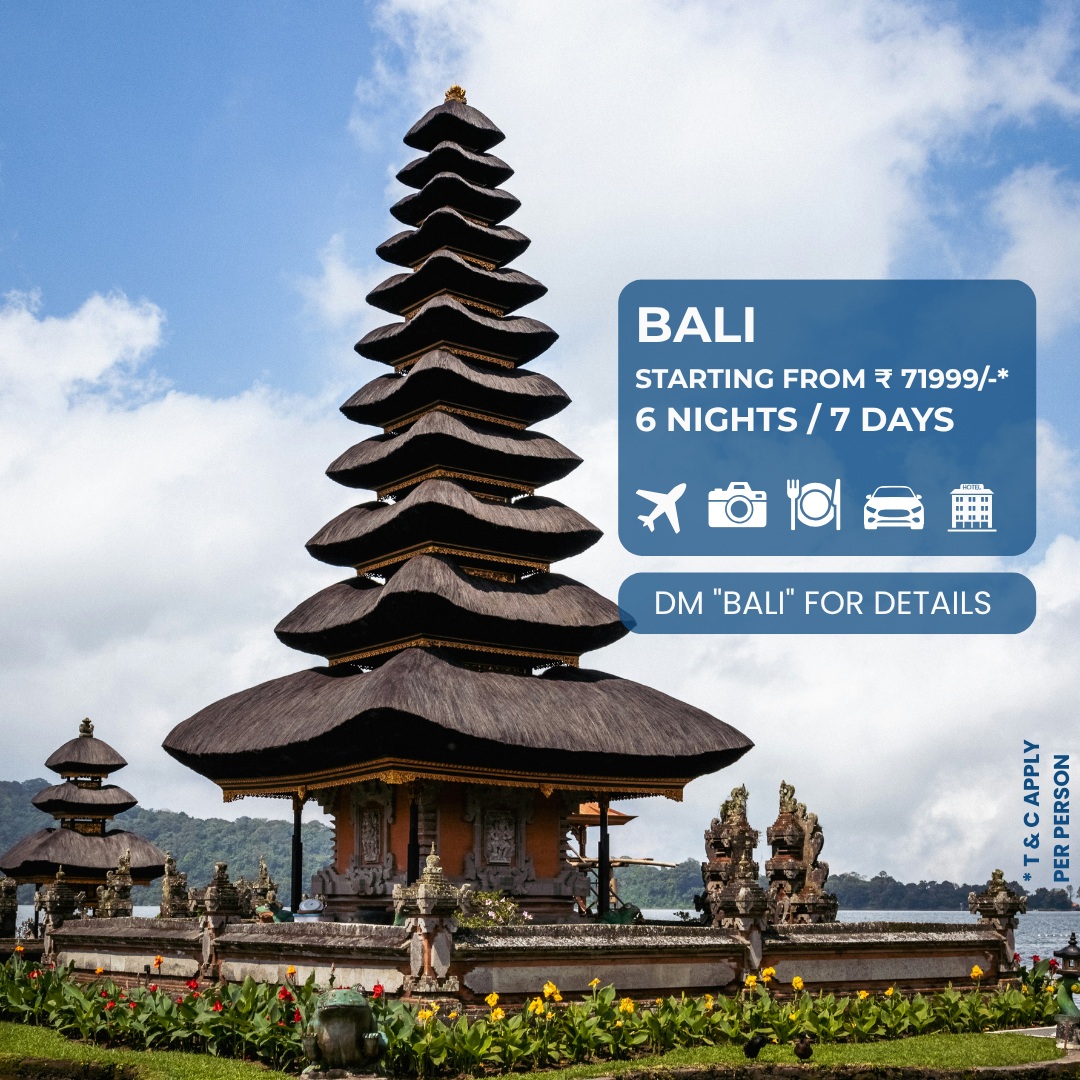 vere_v's tweet photo. Escape to Bali for 6 nights and 7 days with flights, sightseeing, breakfast, private transfers and deluxe stays. Explore temples, landscapes and more. Starting at ₹71, 999 per person. DM “BALI” for details. https://t.co/5qcqbkZpcH