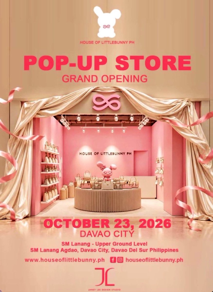Iam_Shazza88's tweet photo. House of Little Bunny PH is bringing the excitement to SM Lanang, Davao City! Drop by, show your love, and enjoy this special day with HOLB PH!

📍 Upper Ground Level, SM Lanang
📅 October 23, 2026 | 10:00 AM

Congratulations, @prinsesachinita 

HOLB PopUp DAVAO

#KimChiu
#HouseOfLittleBunnyPH