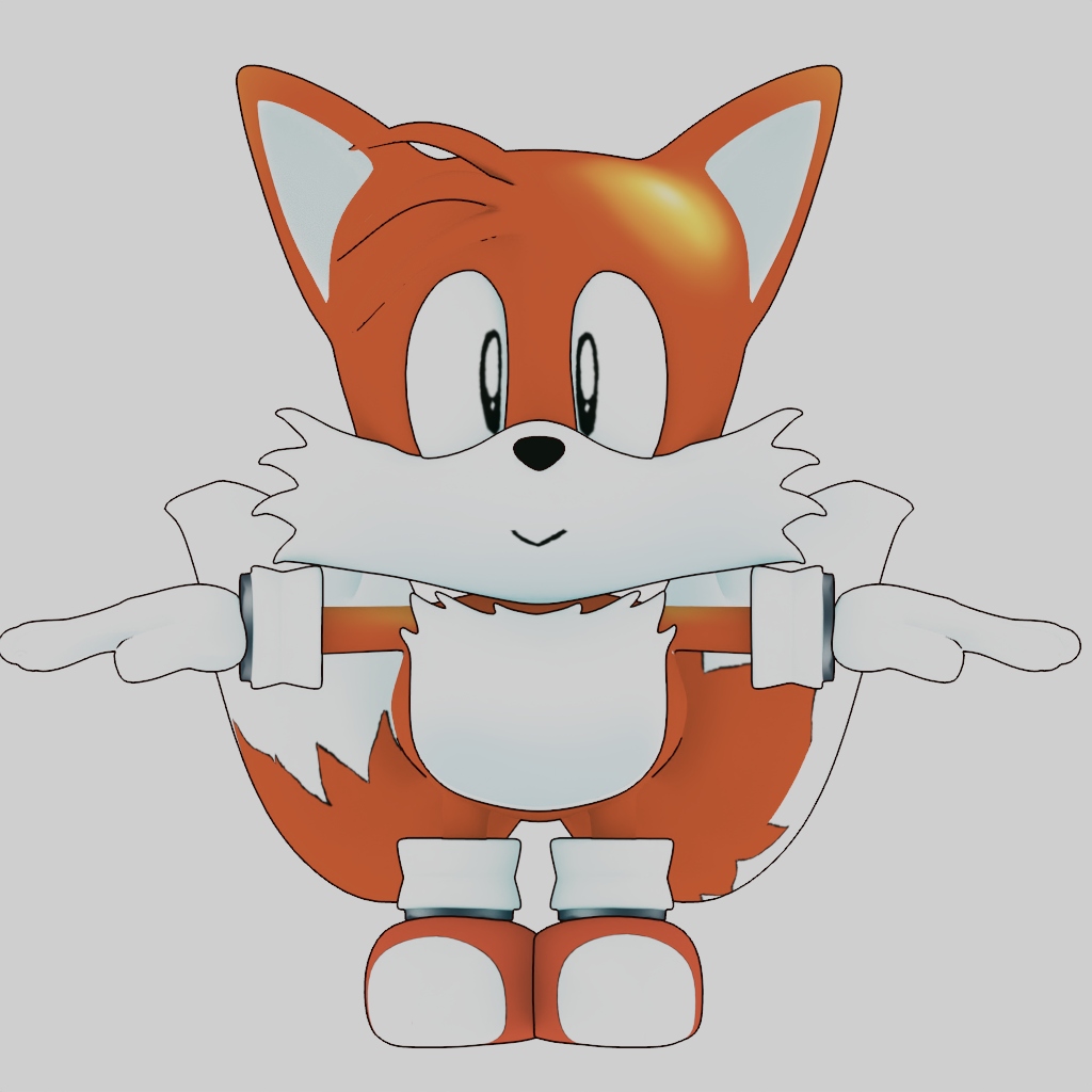 SoihanP's tweet photo. Classic Tails model in maya!! https://t.co/lJZxHLggwl