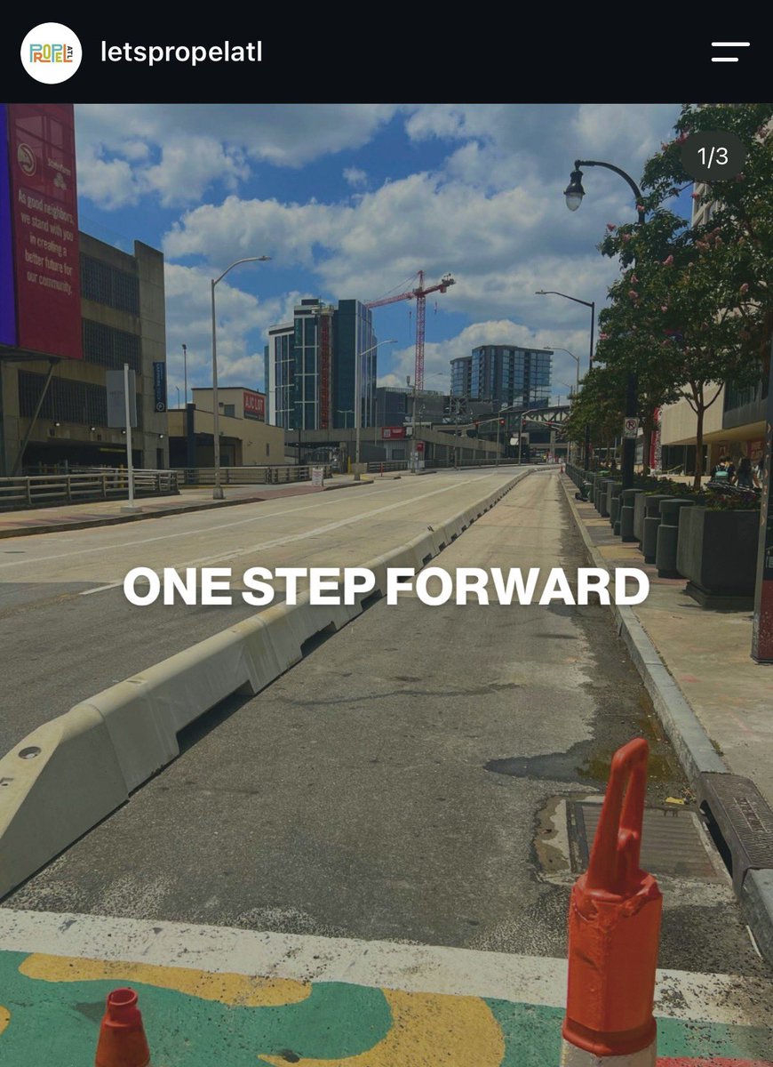 HowEPhil's tweet photo. Are Atlanta tax dollars being spent installing, removing, reinstalling, then removing AGAIN the cycle track on Centennial Olympic Park?

Put them in place and leave them alone so people can get around town safely
AND you can stop wasting time and money on moving them around. https://t.co/FHUL7RwQNR