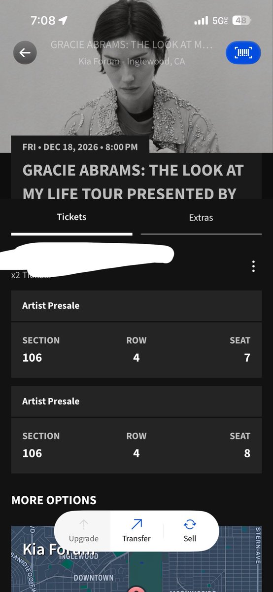 grcelivia's tweet photo. selling x2 lower bowl gracie abrams tickets at the forum for dec 18 !! face value ! pls dm me if ur interested 🫰🏼(pleek rt for visibility) https://t.co/KwGLdUwAgZ
